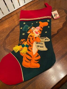 Vintage Disney Large 20” Felt 3 D Tigger Caroling Stocking